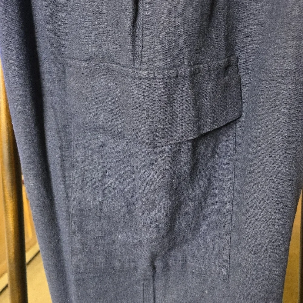 Abercrombie & Fitch Navy Cargo comfort Band Wide Leg Pants Medium Regular